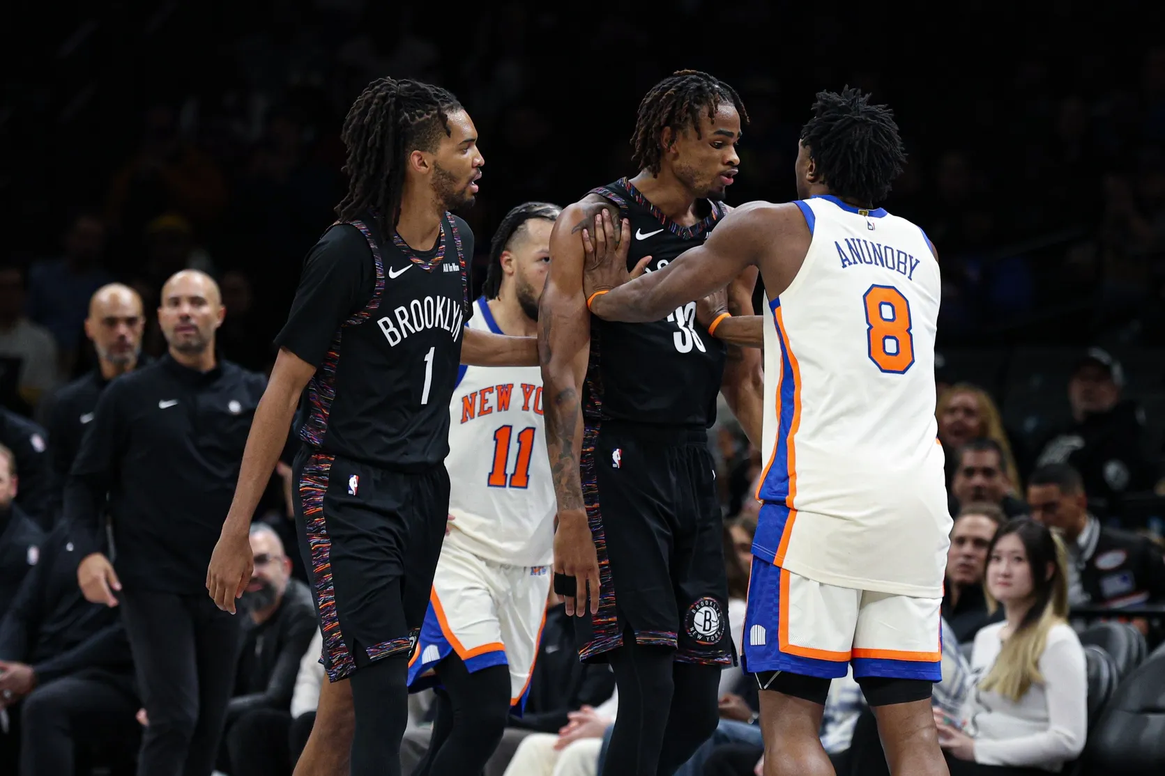 Knicks Edge Nets in Heated Rivalry Game as Anunoby, Claxton Clash