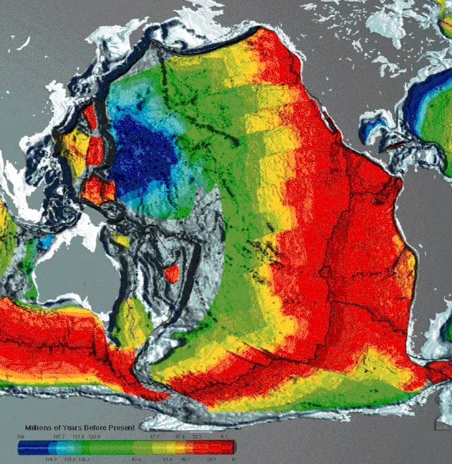 Earth_seafloor_crust_age_poster.gif: National Oceanic and Atmospheric Administration derivative work: Avenue on Wikimedia Commons