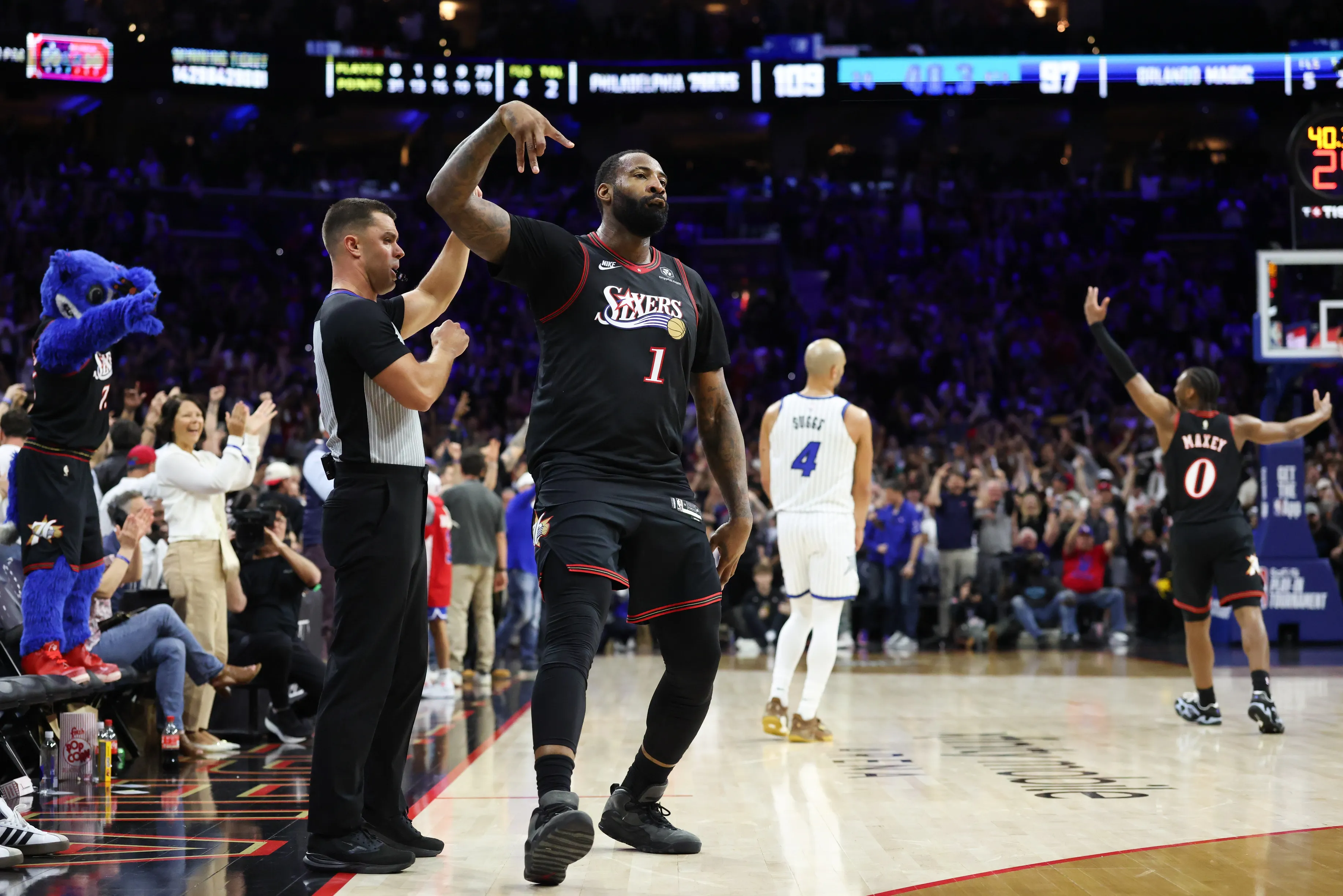 Drummond’s Late Heroics Lift 76ers Past Magic Into Playoff Showdown