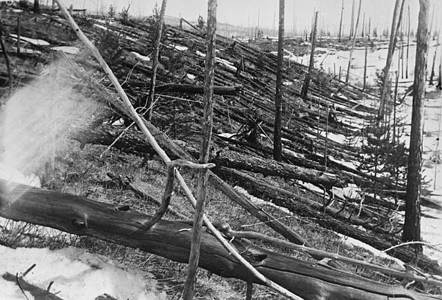 Leonid Kulik, the expedition to the Tunguska event on Wikimedia Commons 