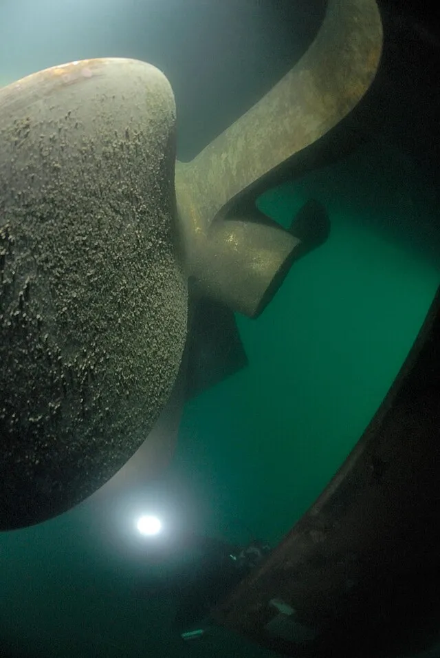 Propeller from SS Andrea Doria on Wikimedia Commons