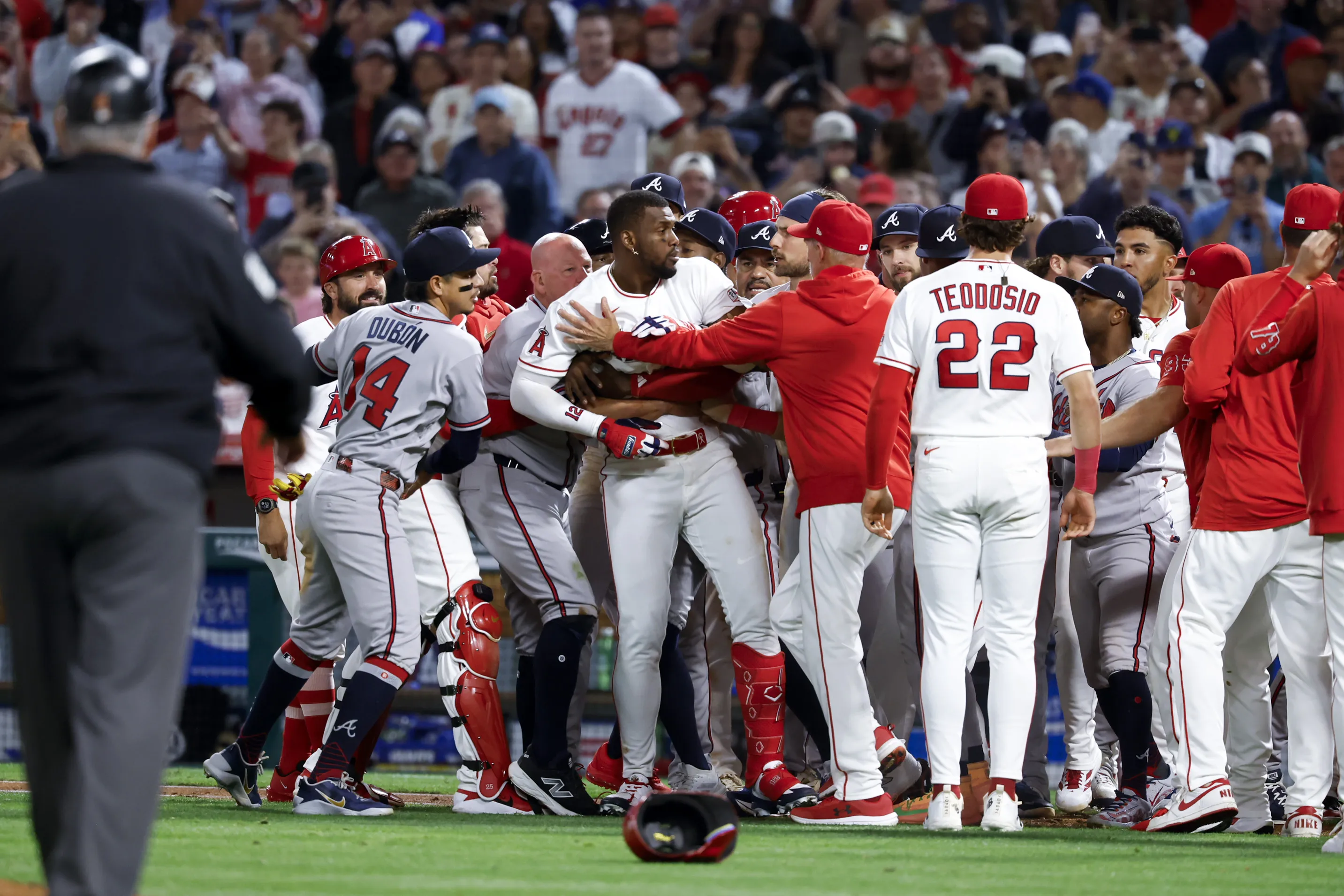 Jorge Soler Charges Mound, Throws Punches in Wild Braves-Angels Brawl