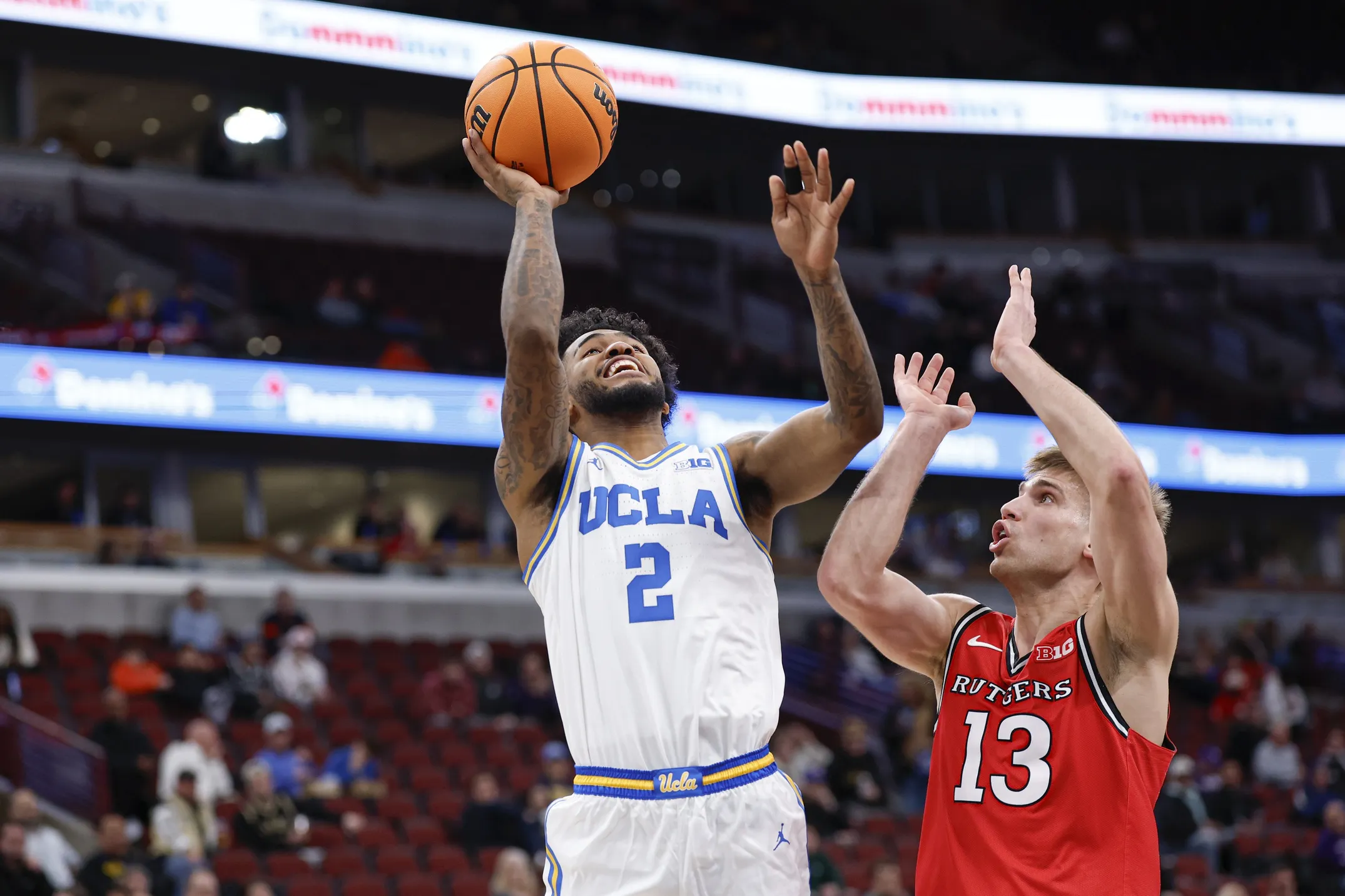 Donovan Dent Historic Triple-Double Propels UCLA Past Rutgers in Big Ten Tournament