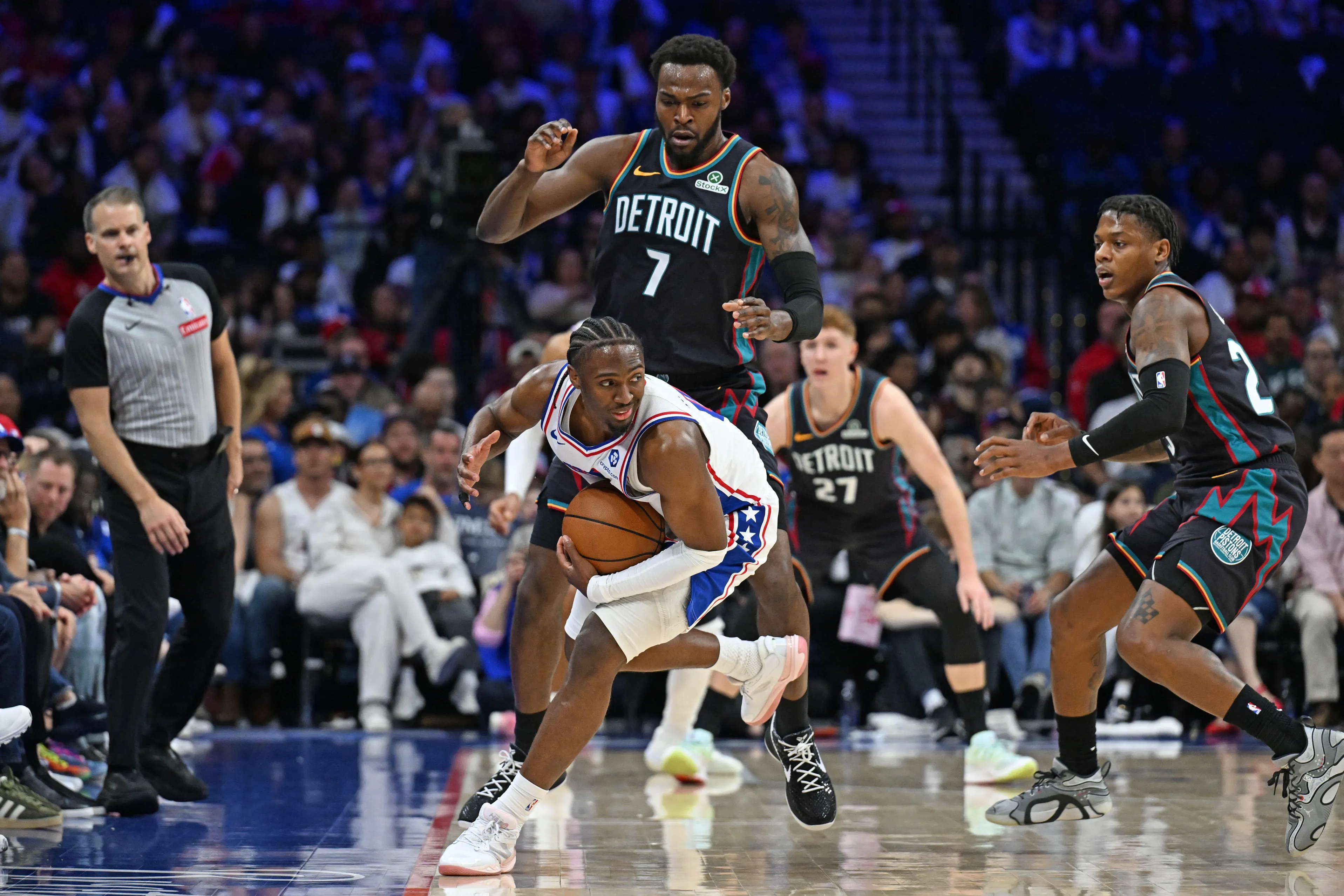 Maxey Praises Pistons’ Depth After 76ers Routed in Lopsided Loss