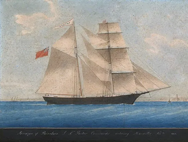 Unconfirmed, possibly Honore Pellegrin (1800–c.1870). This speculative attribution is suggested in Paul Begg: Mary Celeste: The Greatest Mystery of the Sea. Longmans Education Ltd, Harlow (UK) 2007. Plate 2 on Wikimedia Commons
