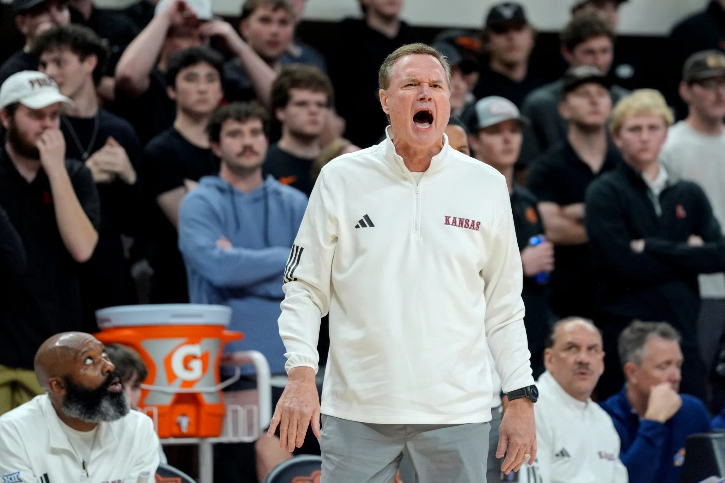 Bill Self Motivates Fans Ahead of Kansas-Houston Showdown