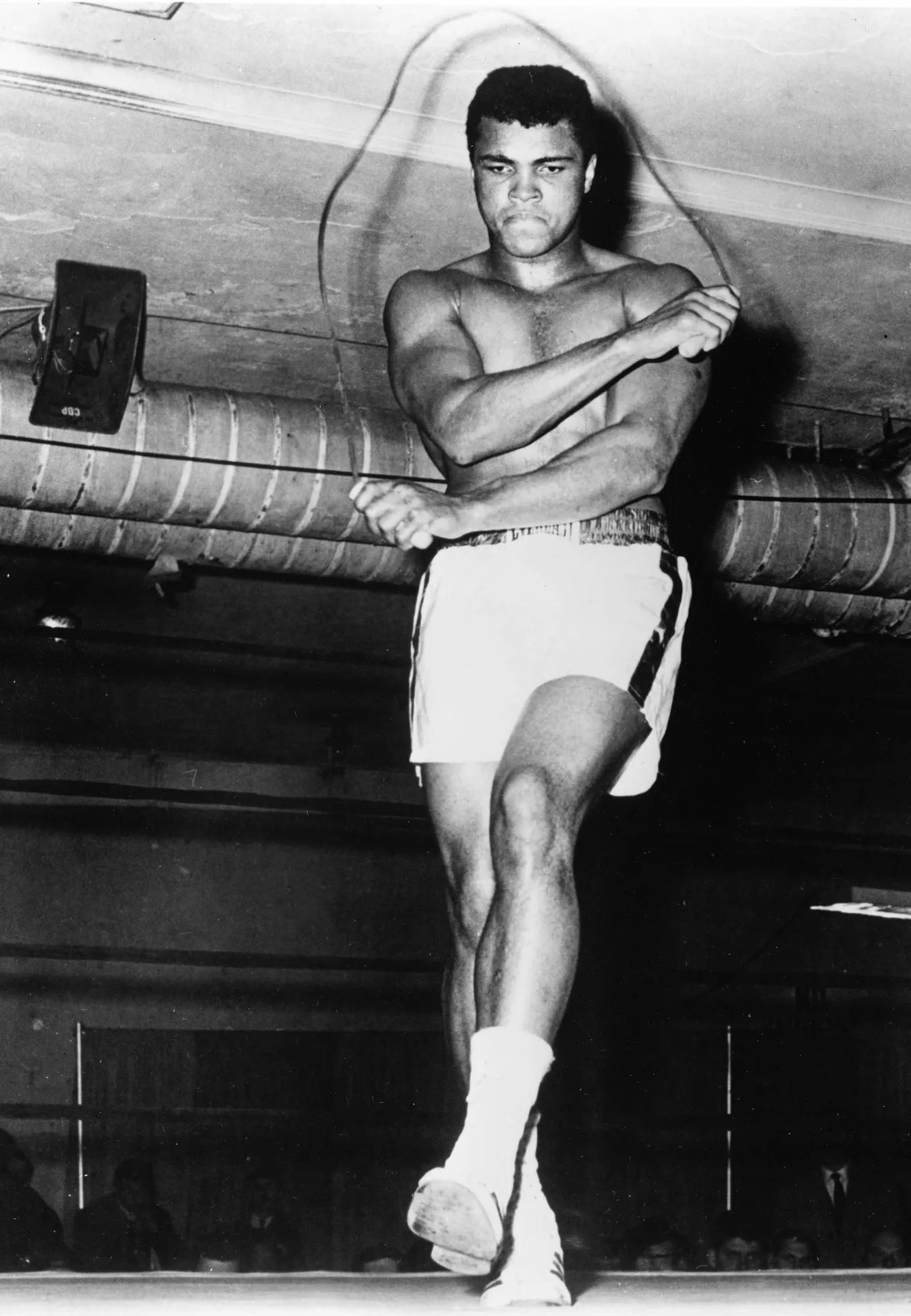 1971; USA: FILE PHOTO; Cassius Clay aka Muhammad Ali works with a jump rope