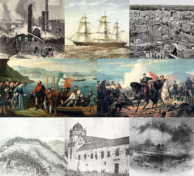 From a variety of images credited above on wikimedia