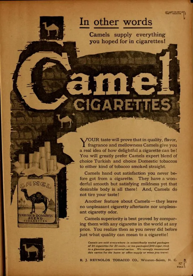 The Camel Cigarettes Company on Wikimedia